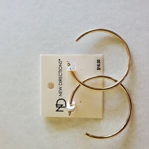 New Directions Gold Minimalist Hoop Earrings